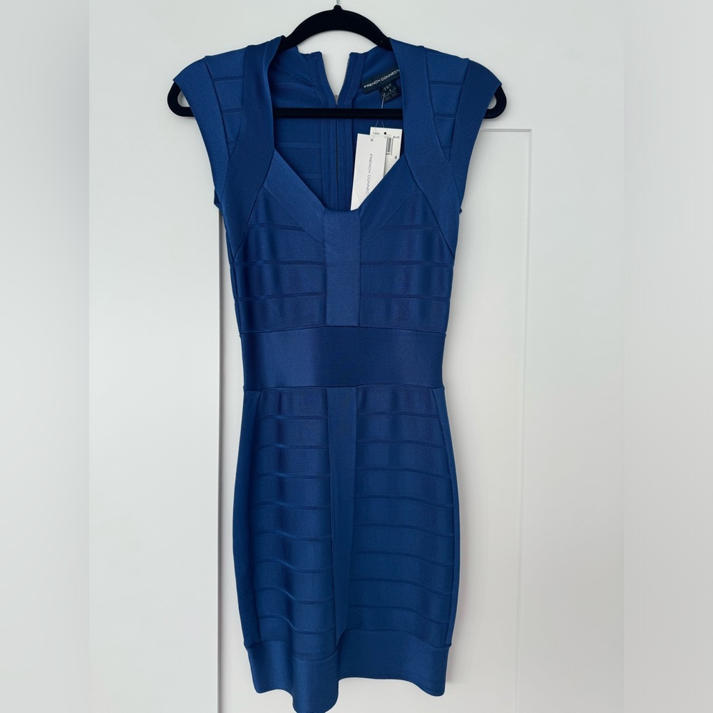 French connection bandage dress royal blue size 4 NWT